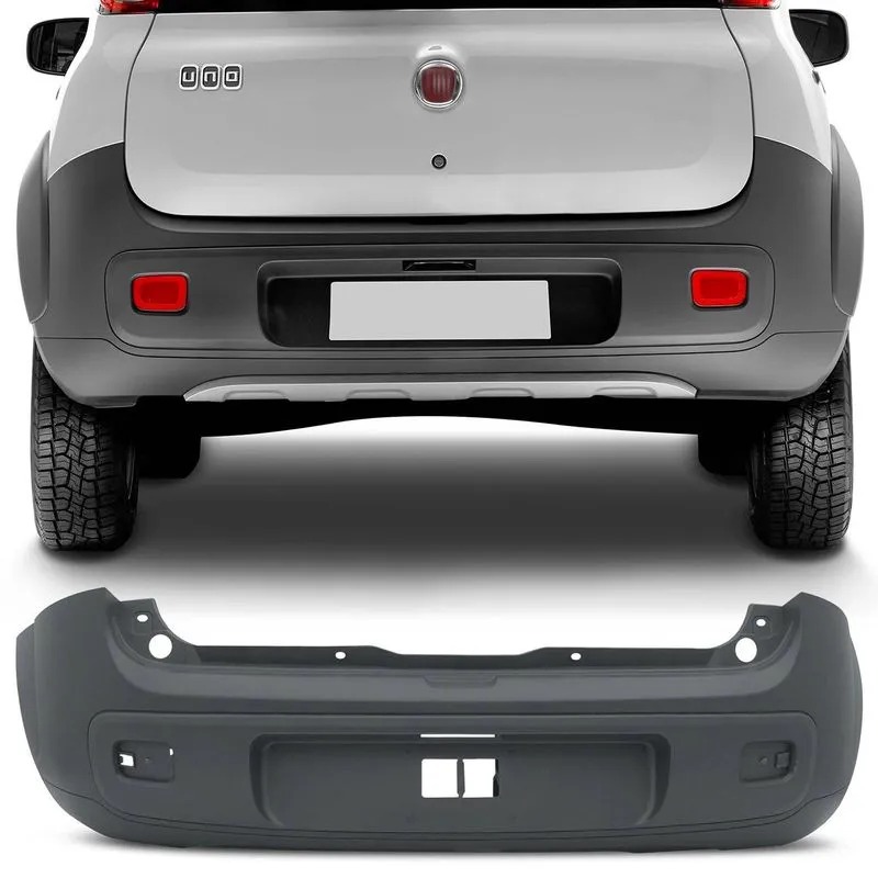 PARACHOQUE TRASEIRO UNO VIVACE 2010 A 2014  CINZA TEXTURIZADO DTS 3415 - Buiar Auto Pe�as - Com�rcio de Pe�as em Arauc�ria