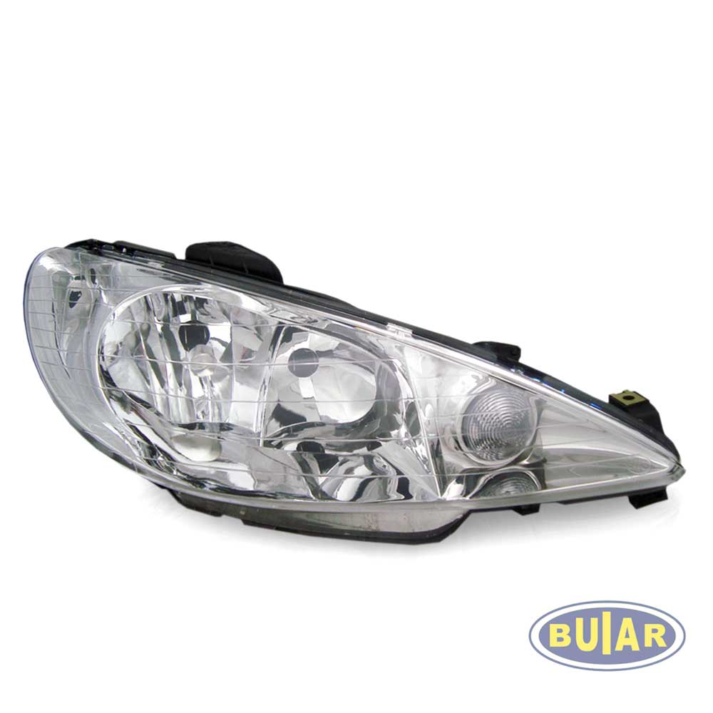 Farol Peugeot 206 1998 a 2011 lente lisa foco duplo - Buiar Auto Pe�as - Com�rcio de Pe�as em Arauc�ria