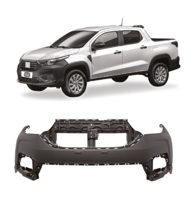 PARACHOQUE DIANTEIRO STRADA ENDURECE 2020 SUPERIOR  PRETO TEXTURIZADO DTS 3582 - Buiar Auto Pe�as - Com�rcio de Pe�as em Arauc�ria
