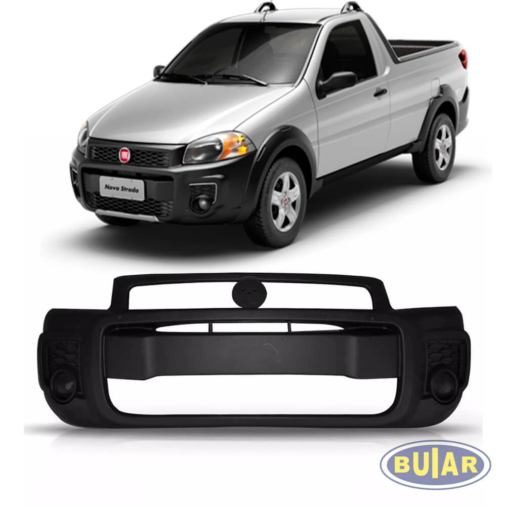 Parachoque Strada Working 2014 a 2016 cinza dianteiro - Buiar Auto Pe�as - Com�rcio de Pe�as em Arauc�ria