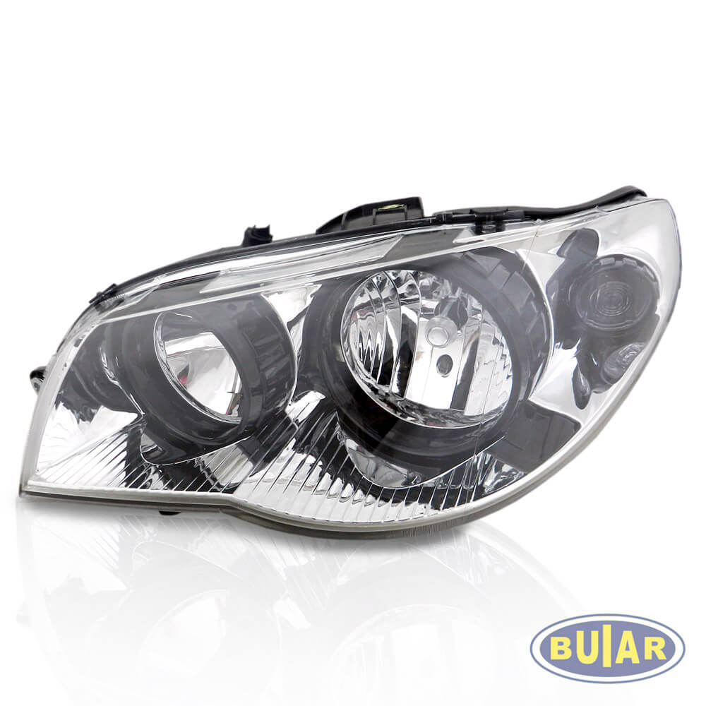 Farol Palio 2004 a 2015 G3 (Sapão) Cromo c/aros negros - Buiar Auto Pe�as - Com�rcio de Pe�as em Arauc�ria