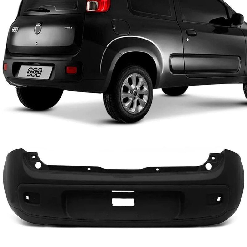 PARACHOQUE TRASEIRO  UNO VIVACE 2010 A 2014 PRETO LISO DTS 3457 - Buiar Auto Pe�as - Com�rcio de Pe�as em Arauc�ria