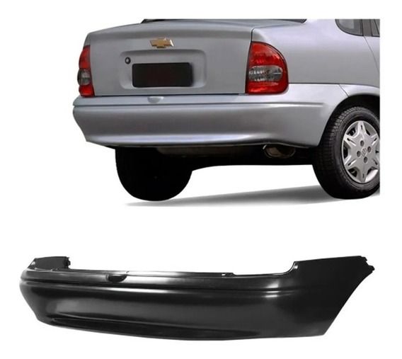 PARACHOQUE TRASEIRO CORSA SEDAN 1996 A 2010  PRETO LISO DTS 1720 - Buiar Auto Pe�as - Com�rcio de Pe�as em Arauc�ria