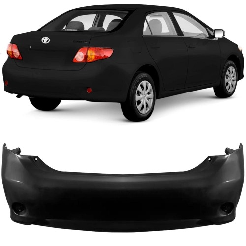 PARACHOQUE TRASEIRO COROLLA 2008 A 2011 PRETO LISO DTS 7010 - Buiar Auto Pe�as - Com�rcio de Pe�as em Arauc�ria