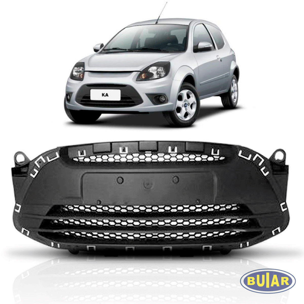 Grade Dianteira Central Parachoque Ford Ka 2012 a 2014 - Buiar Auto Pe�as - Com�rcio de Pe�as em Arauc�ria